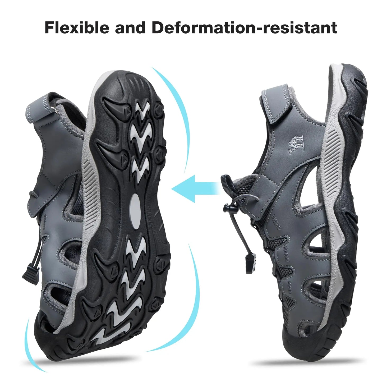 GOLDEN CAMEL Men's Hiking Sandals Anti-Slipping Athletic Water Shoes with Arch Support Closed Toe Summer Camping Beach Sandal