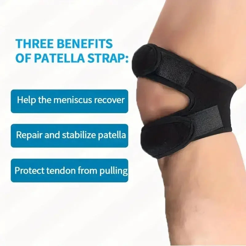 1 PCS Sports Kneepad Double Patellar Knee Patella Tendon Support Strap Brace Pad Protector Open Knee Wrap Band Fit ness Me