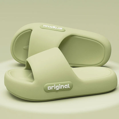 Thick Bottom Cloud Slippers Women Fashion Letter Print Platform Sandals Woman 2025 Comfortable Soft Sole Beach Pillow Slides