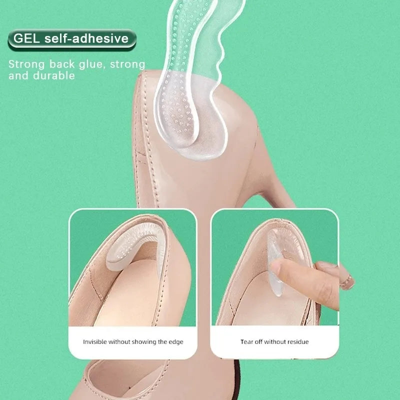 Silicone Gel Insoles for Shoes Women High Heel Liner Grips Protector Sticker Anti-Wear Shoe Heel Pad Foot Pain Relief Inserts