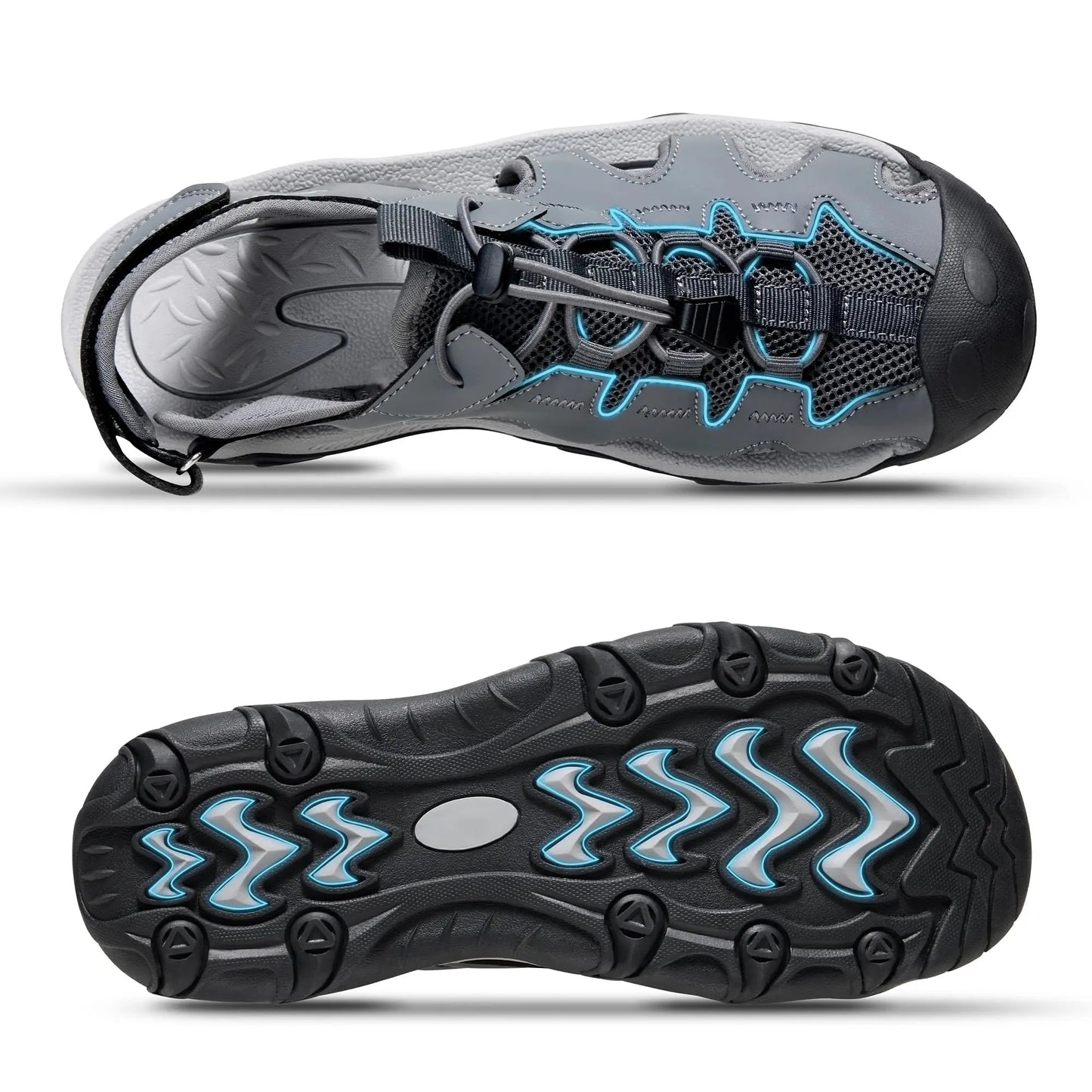 GOLDEN CAMEL Men's Hiking Sandals Anti-Slipping Athletic Water Shoes with Arch Support Closed Toe Summer Camping Beach Sandal