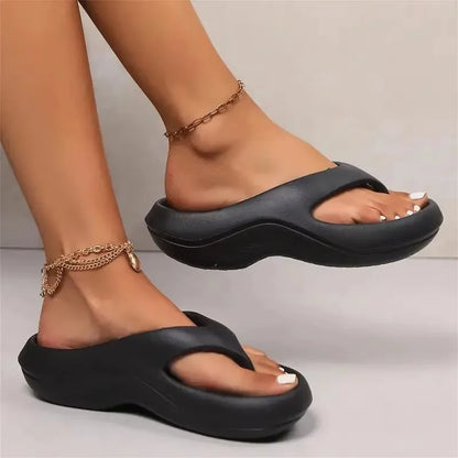 2025 Summer Thick Platform Eva Flip Flops For Women Clip Toe Non Slip Beach Sandals Woman Comfortable Soft Sole Cloud Slippers