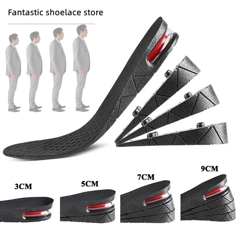1Pair Height Increase Insole for Feet Templates 3/5/7/9cm Variable Height Shoes Insoles Men Women Shock Absorbing Growing Sole
