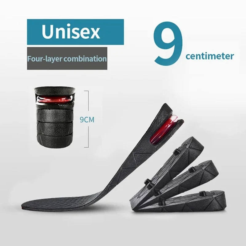 1Pair Height Increase Insole for Feet Templates 3/5/7/9cm Variable Height Shoes Insoles Men Women Shock Absorbing Growing Sole